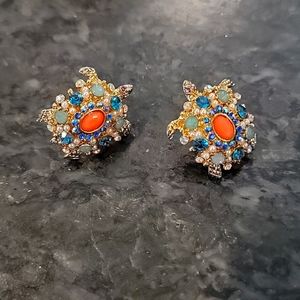 Betsey Johnson "Shell Shocked" Turtle Stud Earrings